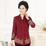 2014新款春装中老年女装妈妈装衬衫——暗红3XL购买心得与体验分享